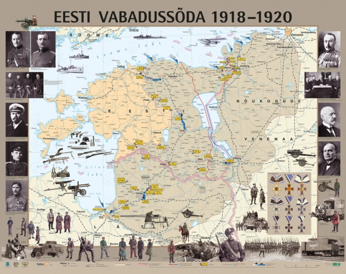 Eesti vabadussõja seinakaart 1918 - 1920