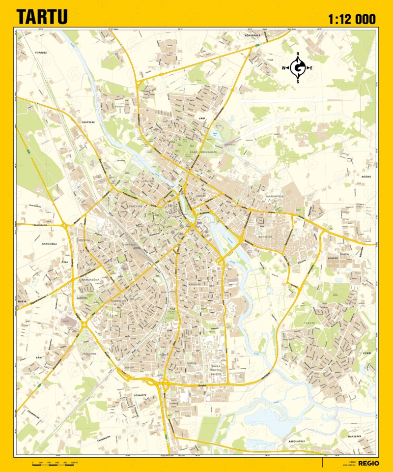 Map of Tartu, general - Regio