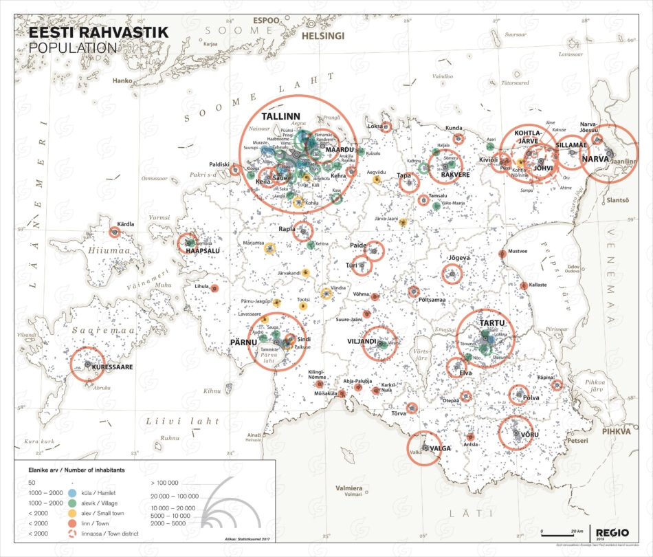 Estonian Population National Atlas Reprint Regio   Rahvusatlas 12 Eesti Rahvastik Valgeserv Regio 950x810 