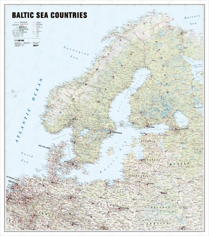 Baltic Sea Countries, wallmap