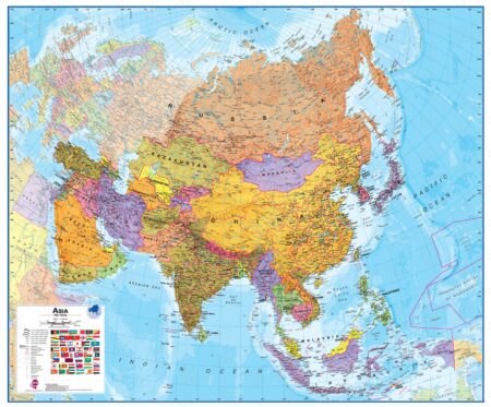 Aasia riikide seinakaart Maps International